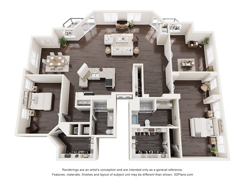 Floor plan for 3 beds, 2 baths, 2894 sqft